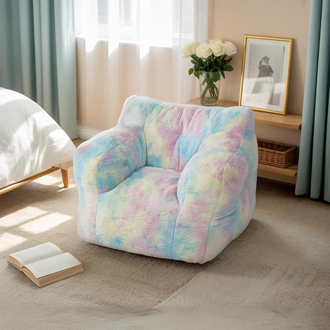 32" Bean Bag Chair,Loveseat Sofa,Corduroy Lazy Sofa Bed for Adults,Fit Living Room, Bedroom,Outdoor Spaces,Ultra Soft Dutch Velvet,Fluffy Comfort Washable Cover,72h Rebound,Colorful