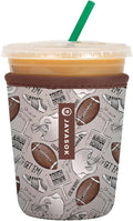 Sok It JavaSok Iced Coffee & Cold Soda Insulated Neoprene Cup Sleeve (Football, Small: 16-20oz)