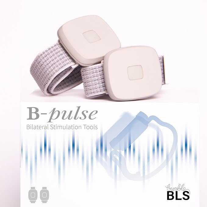 Bilateral Stimulation Tool, Dual Vibration Units with Adjustable Straps, EMDR Therapy Device for Children and Adults