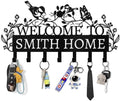 Personalized Key Holder for Wall - Custom Name Metal Wall Key Hanger - Welcome to My Home - Key Rack Holder Wall Mount for Living Room Bedroom Doorway Hallway, Unique Housewarming Gift