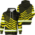 US Flag High Visibility Hoodie for Men Reflective Hoodie Safety Workwear for Worker Runner Patriotic ACC02