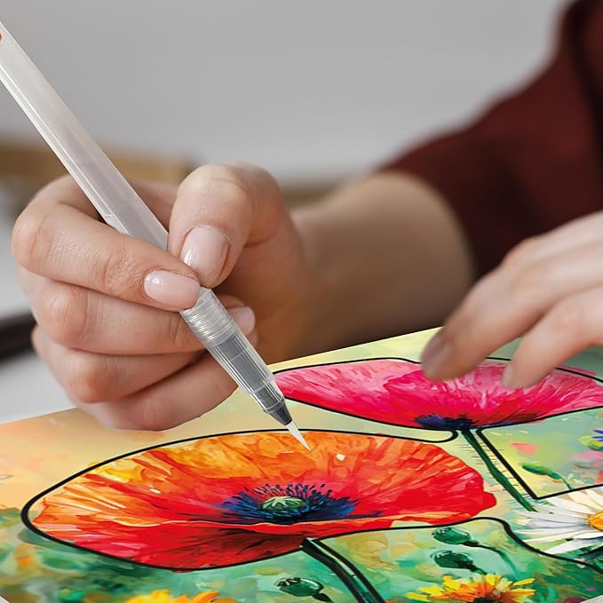 QUOKKA Water Painting Dementia Activities for Seniors – Vibrant Blooms – Alzheimers Products for Elderly - Activities for People with Dementia - Crafts for Seniors