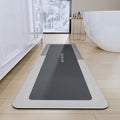 Bath Mat Rug, Rubber Non-Slip Quick Dry Bathroom Rugs, Super Absorbent Bath Mat, Thin Floor Shower Mat Fit Under Door, Bath Rug for Bathtub, Shower and Sink (17"x59", Grey)