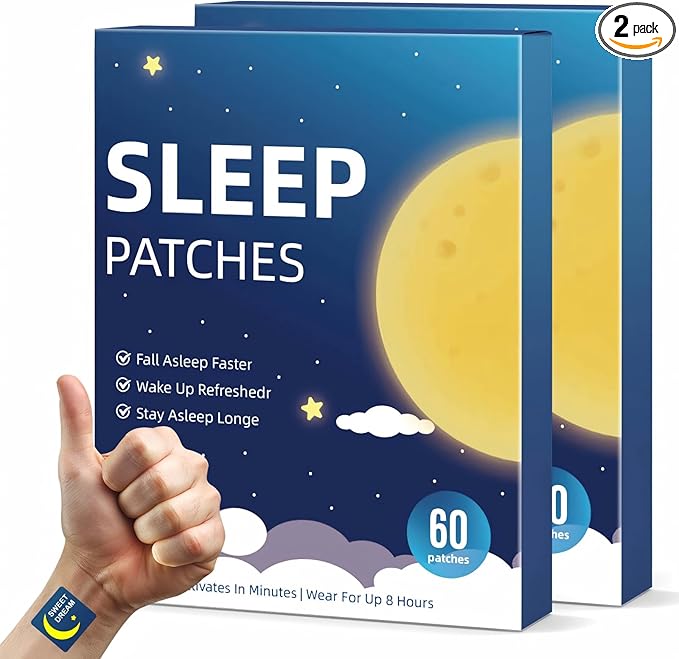Sleep Patches for Adults Extra Strength, Natural Deep Sleep Patche with Melatonin & Valerian, Long-Lasting Night Comfort, Relax & Wake Up Refreshed, Easy to Use for Men & Women, 2 Box 120 Patches AA