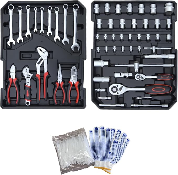 900PCS Complete Home Tool Set Versatile Rolling Tool Kit for Professional Repair and Maintenance - Heavy and Duty Portable Tool Box with Wheels