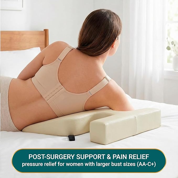 EASY SPA Medical Breast Pillow for Larger Bust Sizes(AA-C+) - Wedge Cushion for Post-Surgery, Mastectomy Aid Prone Therapy Cushion for Breast Surgery Recovery