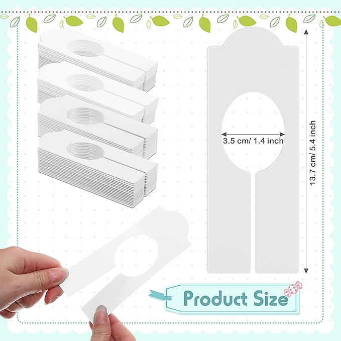 Sintuff 64 Pcs Hanging Closet Size Dividers Clothing Rack Dividers Rectangular Reusable Closet Separators for Clothing Racks Retail (White)