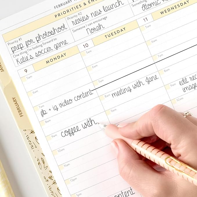 PPP Work Planner 2026 | 12-Month Weekly Calendar (Start Monday) | Vertical Weekly Layout | Monthly Review Pages | Budgeting & Goal Tracker Pages | Customizable Checklists for Routines & Daily Goals