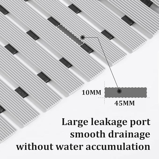 Non Slip Large Shower Mat(35.4"*23.6"),Extra Large Shower Mats for Inside Shower, Non Slip Shower Mat for Elderly,Non Suction Cups Heavy Duty Bathtub Mat,Rubber