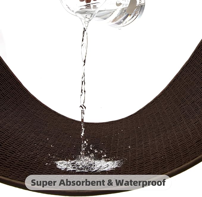 Bathroom Runner Rugs, Long Bath Mat Runner Washable Thin Quick Dry Low Pile Bathroom Runner Rugs Non Slip, Brown 24"x70"