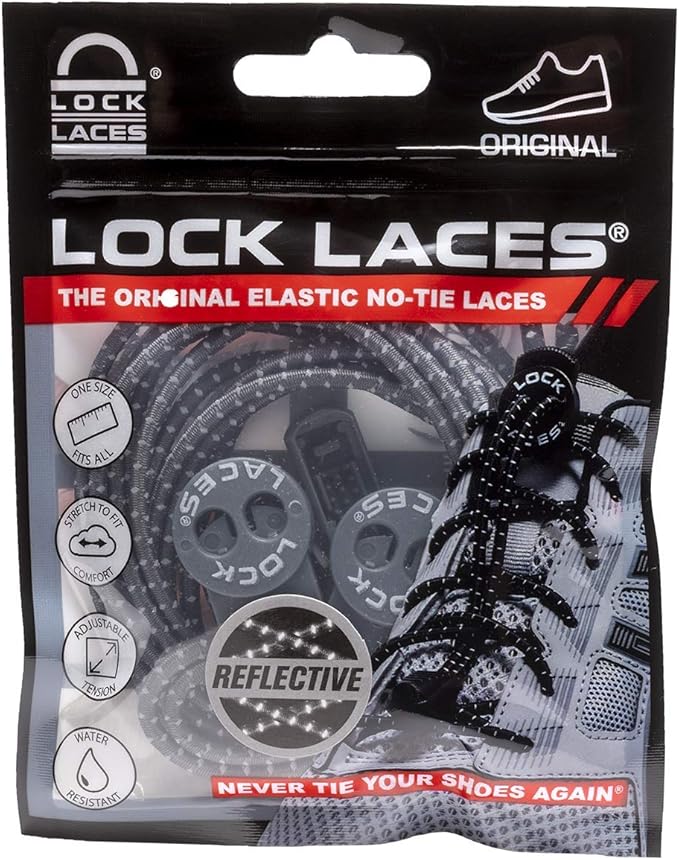 Lock Laces - Elastic No Tie Shoelaces 1 Size Fits All for Kids Adults Tieless Shoe Laces Tennis Shoes Sneakers