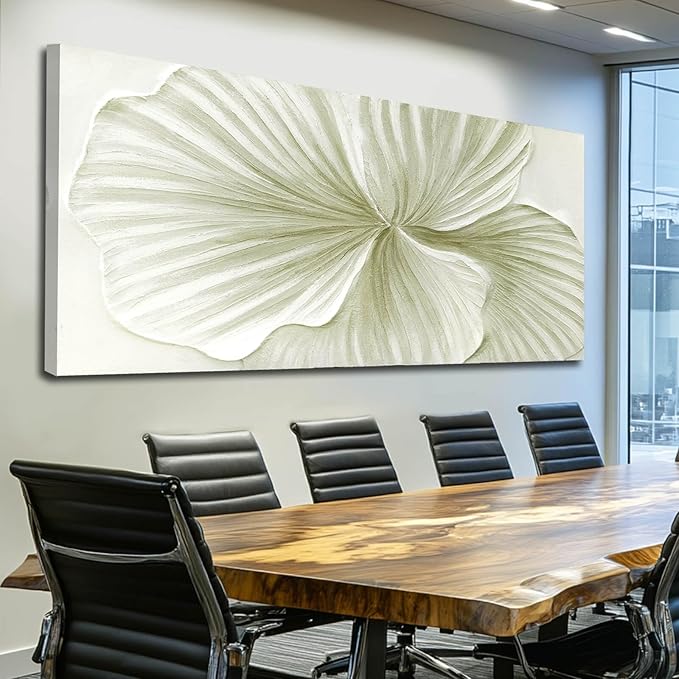 MLART99 Plant Leaf Wall Art Botanical Canvas Ginkgo Painting Nature Green Abstract Artwork Extra Large 32x70 Modern Wall Decor for Living Room Office
