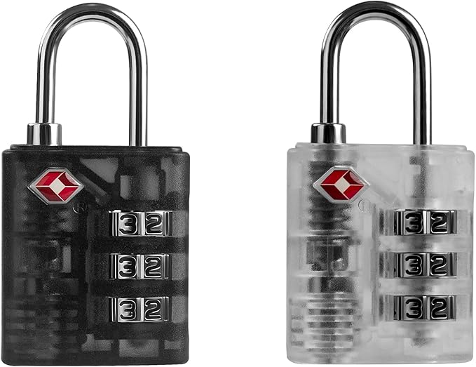 Suitcase Locks TSA Approved, Combination Lock for Locker, Combo Padlock for Gym Locker, Small Combination Padlocks for Outdoor Use, Suitcase, Gun Case, Ammo Can, Bag Zipper (Black+White)