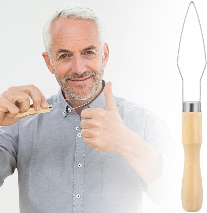 Easy Button Hook for Seniors, Wood Handle Button Fastener Assist Device, Portable One Hand Button Helper Tool Dressing Aids for Elderly, Disabled, Arthritis - 1 Pcs