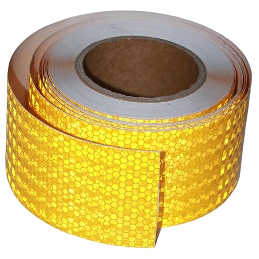 Yellow Reflective Tape Outdoor Waterproof 3 inch, High Visibility Hazard Conspicuity Safety Industrial Marking Tape (66 feet)