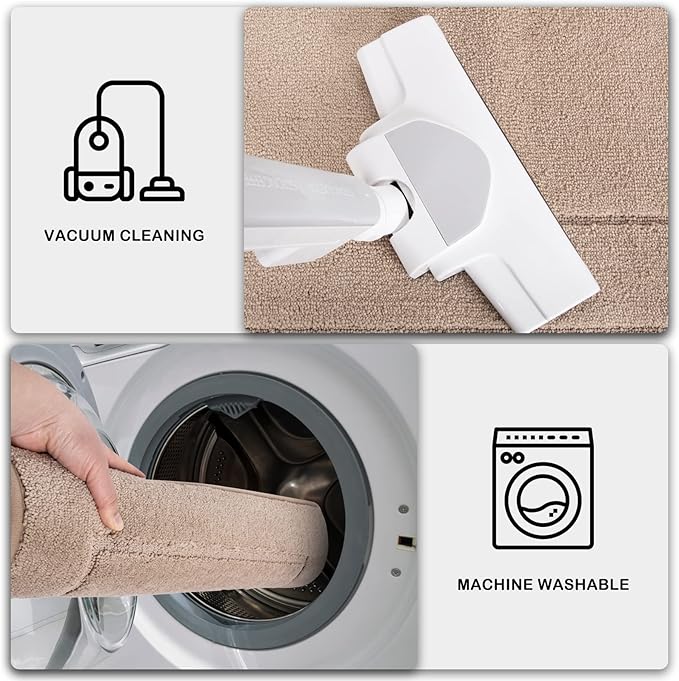 PURRUGS Machine Washable Kitchen Runner Rug 32" x 70", Non-Slip/Skid Hallway Runner Rug, Super Absorbent Soft Area Rug for Kitchen, Hallway & Laundry, Rolled Packaging, Beige