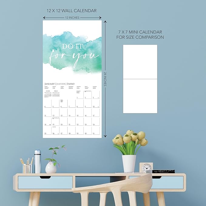 Graphique 2026 Best Day Ever Wall Calendar | 12” x 12” | Thick Paper | Home & Office Organizer | Large Monthly Grid | 3 Languages & Marked Holidays | 4 Month Preview Page for 2027