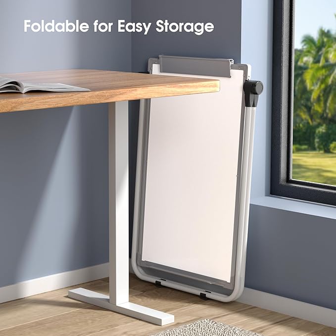 MaxGear Easel Whiteboard 36" x 24" Magnetic Portable Dry Erase Board, Foldable Double-Sided White Board with Stand Height Adjustable for Flip Chart Home Office School