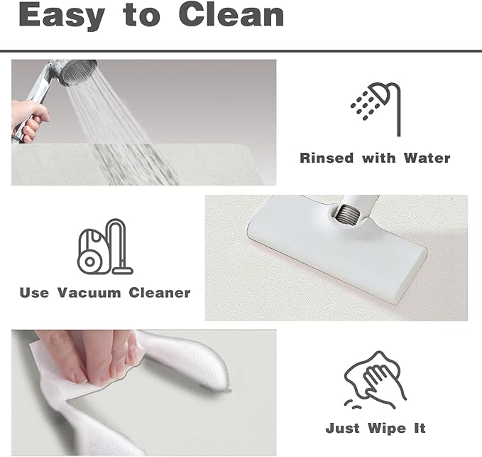 Toilet Rug, Thin Toilet Rugs U Shaped Washable Non Slip Absorbent Quick Dry Low Pile Toilet Mat, 20"x24" U Shape White