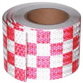 Reflective Tape Red and White 4 inch X 66 feet, Outdoor Waterproof Hazard Conspicuity Warning Industrial Marking Tape