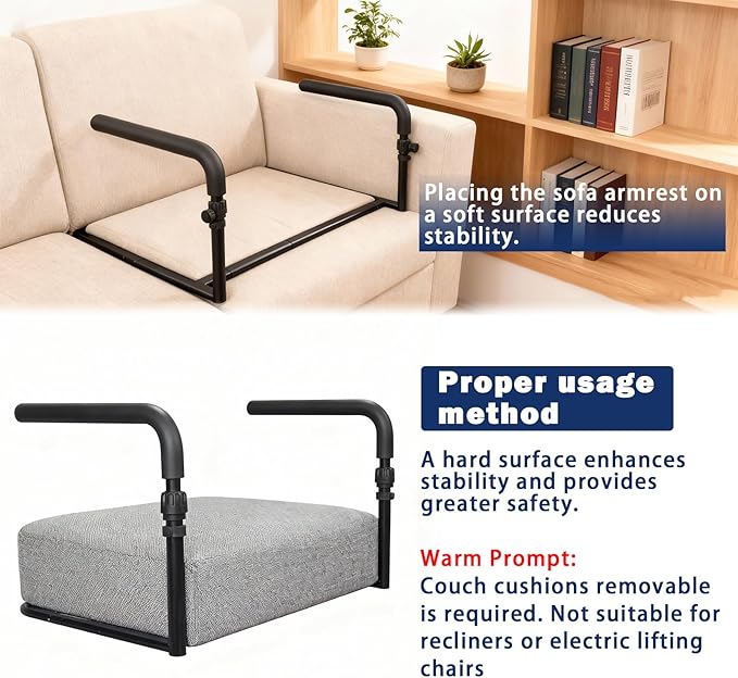 Adjustable L1 Stand Assist Grab Bar for Couch & Chair, Stand Assist Handle for Elderly & Seniors, Mobility Aid for Elderly & Disabled, Disability Aids, Couch Cane