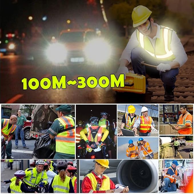 YOWESHOP High Visibility Safety Vest Custom Your Logo Protective Workwear 5 Pockets With Reflective Strips Outdoor Work Vest (S, Blue Black Luminous)