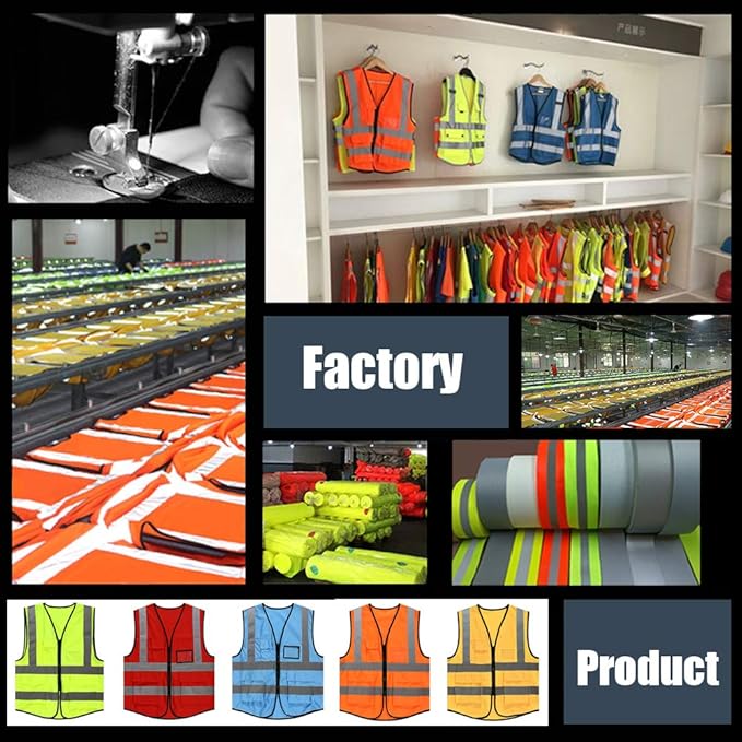 YOWESHOP High Visibility Safety Vest Custom Your Logo Protective Workwear 5 Pockets With Reflective Strips Outdoor Work Vest (Black (3XL))
