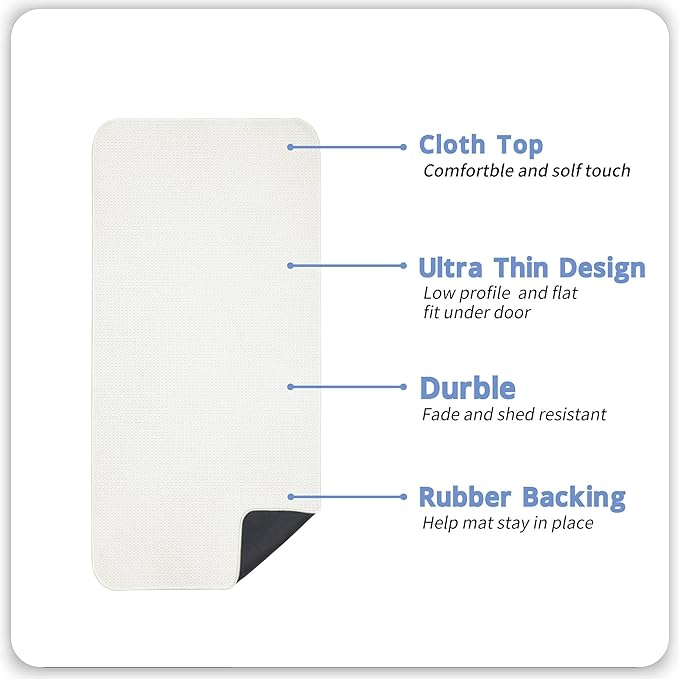 Bath Mat,Ultra Thin Bathroom Runner Rugs,Large Bath Mats for Bathroom,Quick Dry,Non-Slip,Machine Washable,Low Pile,Bath Rug,Shower Outside,Sink,Home Decor Accessories.Cream,1'9"x3'11"（21x47inch）