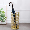 Joveco Metal Umbrella Racks, Gold Round Stand Holder Organizer with Drip Tray, Freestanding Holders for Canes Walking Sticks Entryway Home Office (Gold)
