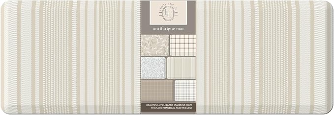 Anti Fatigue Mat by Laurel Lane Co. – Designer Anti Fatigue Mats for Kitchen Floor, Kitchen Mats for Floor, Desk Mat – Cushioned 0.75" Thick – Stain Resistant – Non-Skid Bottom – 20" x 60"
