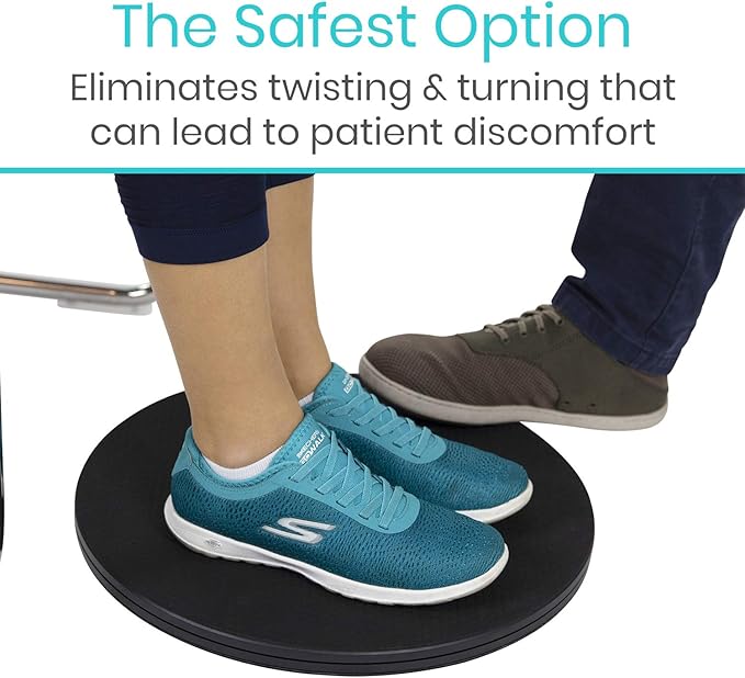 Vive 360° Pivot Disc - Patient Transfer Device for Elderly & Disabled - Swivel Turning Board 360 Degree Rotation - Handicap Senior & Stroke Disability Aid - Rotating Lazy Susan Turning Assist Pad