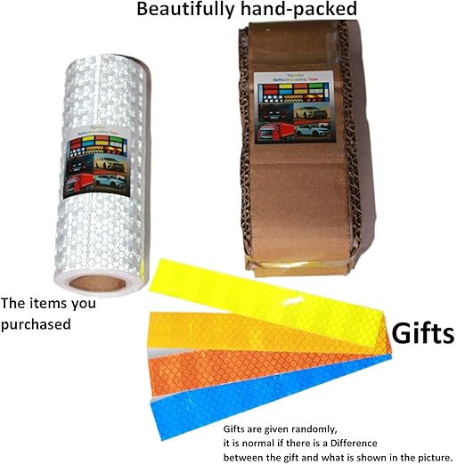 White Reflective Tape 8 inch Wide, Outdoor Waterproof Hazard Conspicuity Safety Warning Industrial Marking Tape (10 feet)