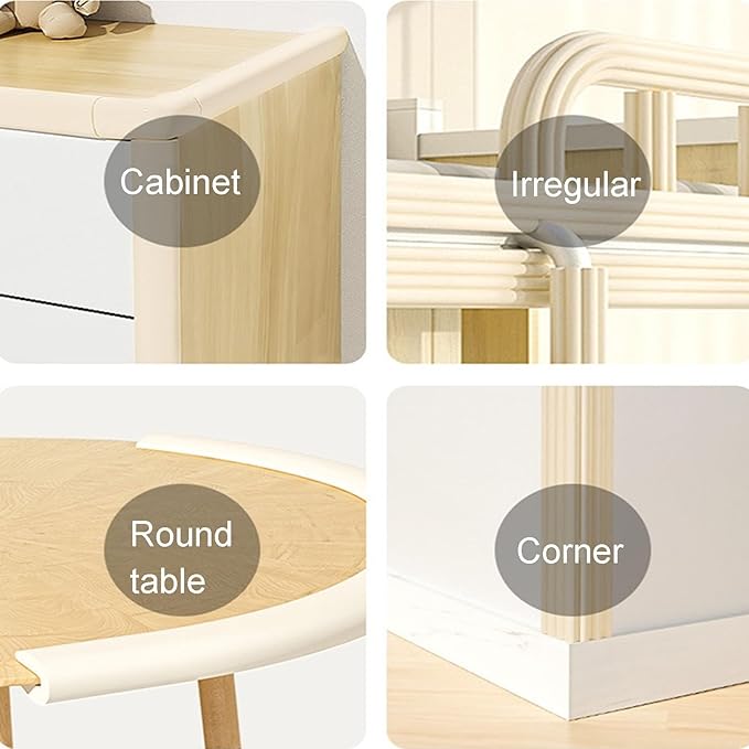 XPLKQXE Sharp Edge Safety Corner Edge Foam Padding, Edge Guards Bumpers Adhesive, Edge Corner Protector Guards for Table Edges & Sharp Corners(Gray,5pcs)