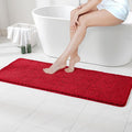 MIULEE Christmas Red Extra Thick Non Slip Bathroom Rug Shaggy Soft Bath Mat Plush Microfiber Absorbent Water for Shower Tub Machine Washable (24x70 Inches)