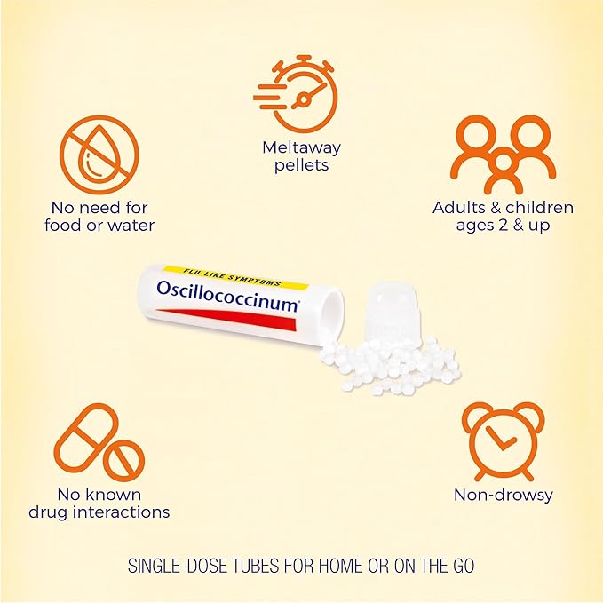 Boiron Oscillococcinum for Relief from Flu-Like Symptoms of Body Aches, Headache, Fever, Chills, and Fatigue - 12 Doses