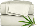 Pure Bamboo Split King Sheets, Genuine 100% Organic Viscose Derived from Bamboo Bed Sheet Set, Soft & Cooling, Double Stitching, 2 Fitted Sheets (Split King, Birch)