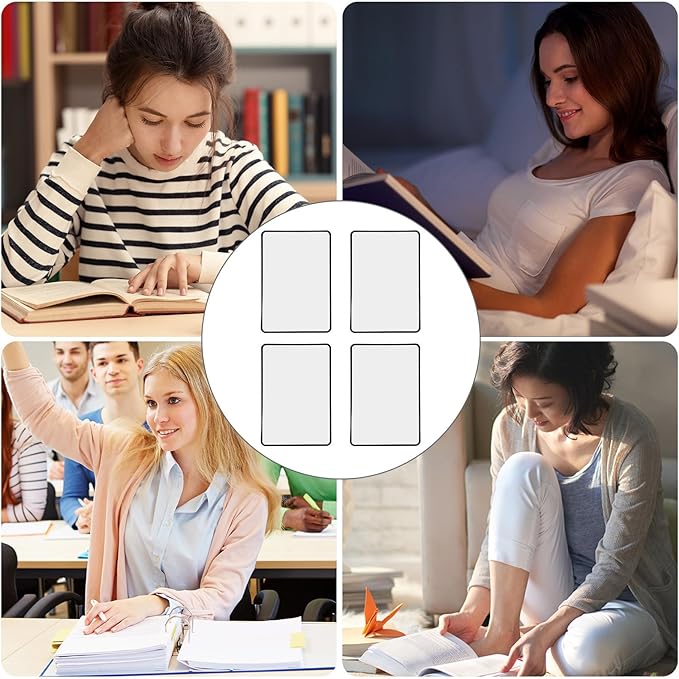 Generic 4Pcs PVC Reading Magnifier Sheets Sized Fresnel Lens 3X Magnifier Sheet for Books and Documents, Lightweight Visual Aid for Seniors and Low Vision Users