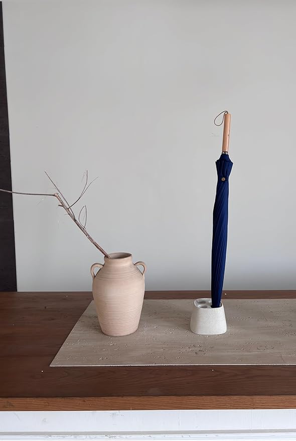 Home Decoration White Concrete Quick Drying Long-Handled Umbrella Storage Stand