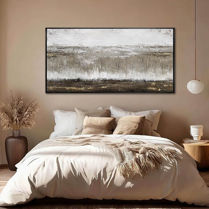 Artexist Textured Canvas Wall Art Black and Grey Photo Print Modern Wall Decor 24"x48" Picture for Bedroom Kitchen Artwork for Office