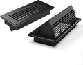 2-in-1 Vent Deflector & Floor Vent Cover, 2 Pack | Tool-Free Install, Adjustable 4x10 Floor Register for Home, Office & Ceiling | Rustproof ABS, Energy-Saving Airflow Control (Black)