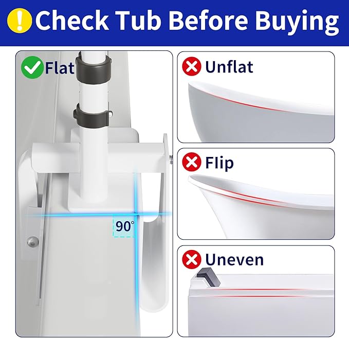 Bathtub Safety Rail-Shower Grab Bars for Seniors, Elderly and Disabled, Adjustable Handle Height Range 14-18 Inches, Bathroom Safety Rails Non-Slip Grip, Supports 300 lbs