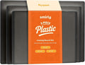 SMIRLY Plastic Cutting Board Set 3 Pieces, Non-Slip Dishwasher Safe Chopping Boards for Kitchen, Dark Grey