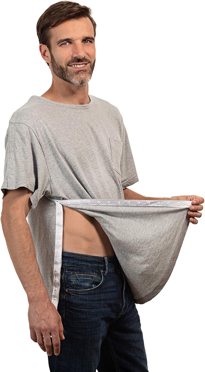 MAI We Care Post Shoulder Surgery Shirts for Men - Tear Away Recovery Apparel, Premium Chemotherapy Clothing