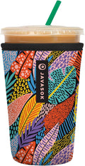Sok It JavaSok Iced Coffee & Cold Soda Insulated Neoprene Cup Sleeve (Feathered Foliage, Medium: 22-28oz)