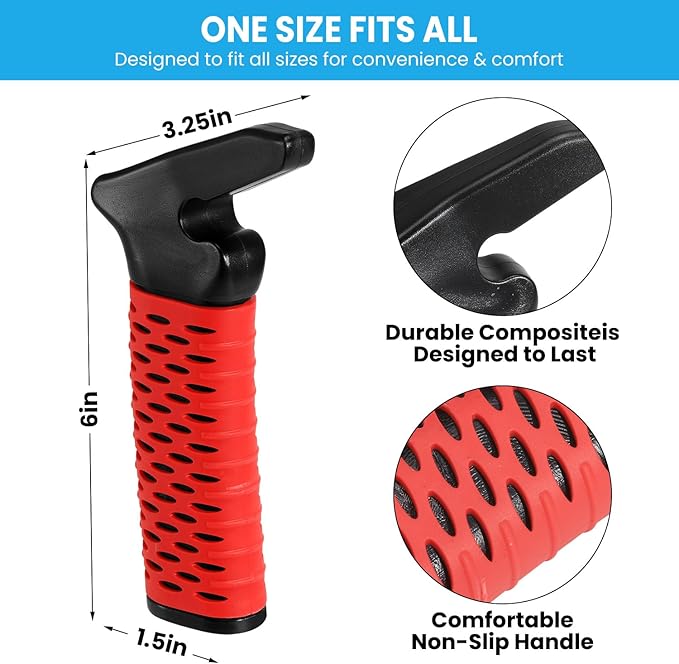 Car Door Handle for Elderly, Car Handle Assist Support, Portable Elderly Assistance Mobility Aids for Getting Out of Car, Auto Grab Cane Nylon Strap for Seniors and Handicapped, Red