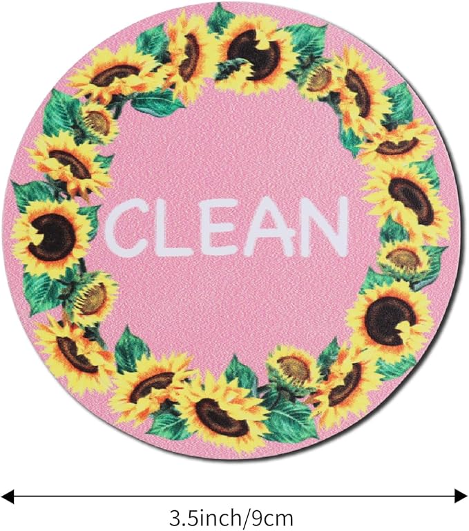 2Pack Dishwasher Magnet Clean Dirty Sign, Double-Sided Easy-to-Read Magnetic Indicator Sign for Home Decor Kitchen Gadgets Accessories