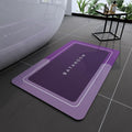 Bath Mat, Bathroom Mat Rugs Super Absorbent Shower Mats Non Slip Quick Dry Thin Rubber Mats for Bathroom Floor Fit Under Door, Shower Rug for Bathtub, Shower, Purple