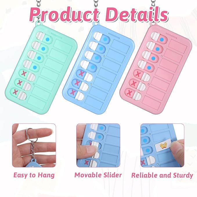 3Pcs Reminder Board, Portable Visual Schedule Keychain, ADHD Tools for Kids for Daily Weekly Planning Memo Checklist Boards