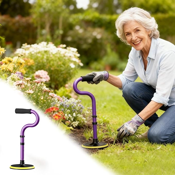 Standing Aid for Seniors Stand Assist Aid Devices & Supports for Elderly Help Get Up from Floor Standing Mobility Aid Tool Rising Indoors Garden Housework Bedroom Bathroom Bedside Matte Purple