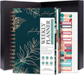 PLANBERRY Hourly Schedule Planner Premium – Undated Weekly Organizer with Time Slots & Monthly Budget – Time Management, Goal Setting, to-Do List & Habit Tracker –6.9″x8.5″(Green Pastures)